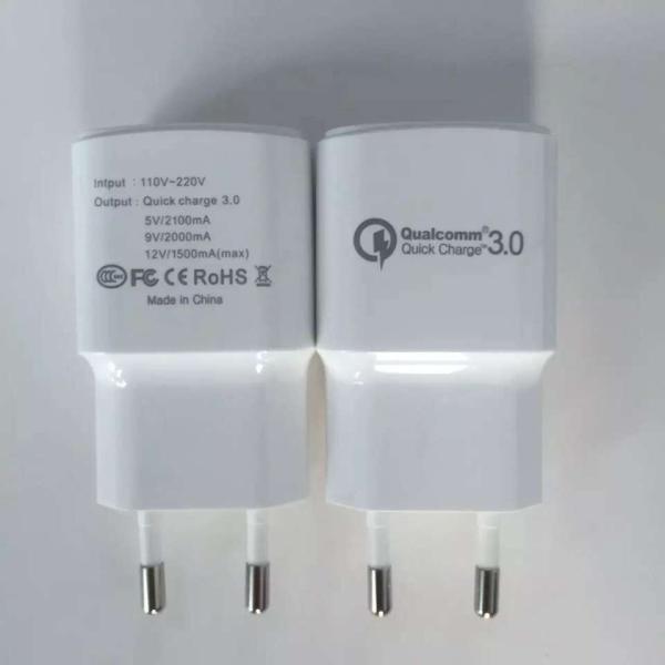 QC3.0 QC2.0  5v 1a  5v 2.1a 5v 3a usb charger  white color usb adapter  for samsung  huawei  mobile phone