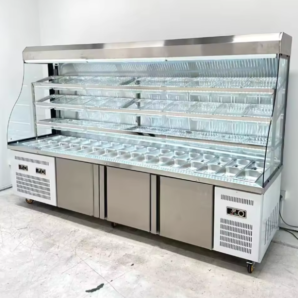 Malatang Hot Pot Open Display Fridge Restaurant Fresh Open Air Refrigerator