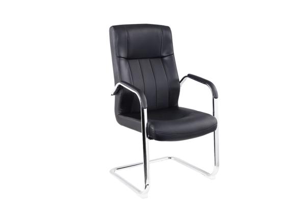 Leather Administrative 63cm Office Chair No Wheels Swivel