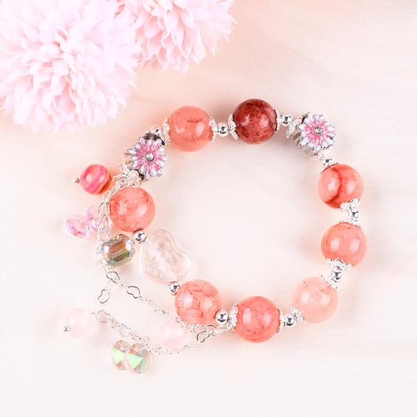 12 mm Afganistán Jade Cuarzo Corazón tallado Cristal Cadena de círculo pulsera de cuentas