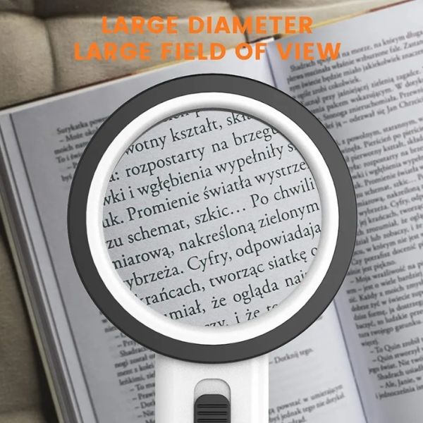 30x Portable High Power Handheld Magnifying Glass With 12 Led Light Double Glass Lens Jumbo Illuminated Magnifier Glasses