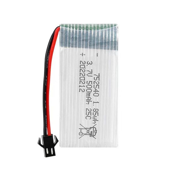 3.7V 500mAh 25C High Rate LiPo Battery 752540 for RC Drone Aircraft Model