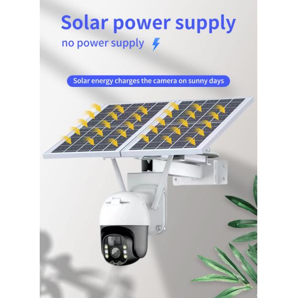 Wifi Tuya Smart Solar Camera 20Watt Outdoor Surveillance PTZ Camera With Solar Panels