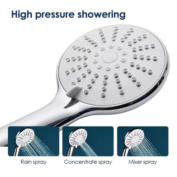Three Function Modes Hand Shower High Pressure Showering Plastic Bathroom Shower Head