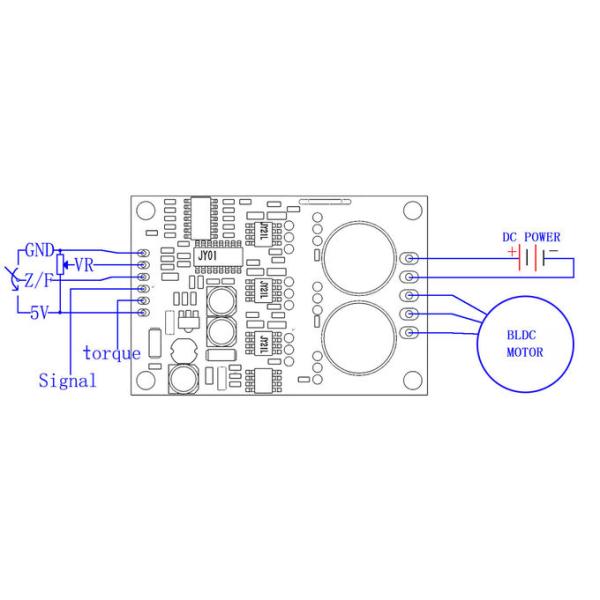 36-72VDC Input 350W Rated Power 15A Max Current BLDC Motor Driver Board for Sensorless Motors
