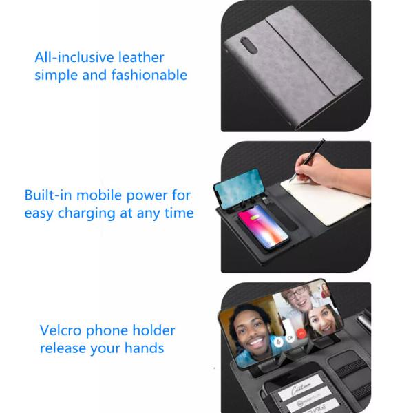 Случай паспорта банка силы Multiscene 15W, Ультрапортативный кожаный держатель тетради