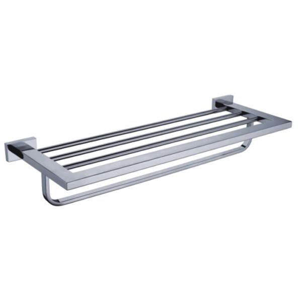 Custom Design Square Style Wall Mounted Stainless Steel Double Bathroom Towel Rack