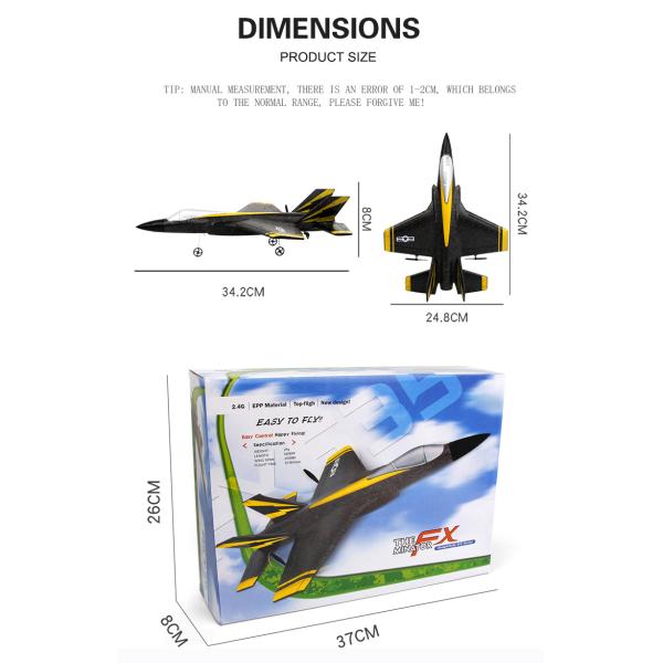 120m Remote Distance 2CH Fixed Wing EPP Foam RC Glider Airplane for Kids Outdoor Fun