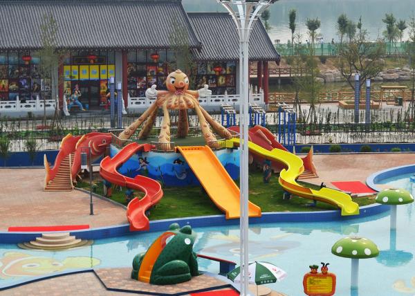 Fiberglass Children Water Slide for a water park Blue / Yellow  / customized for Kids Water Park