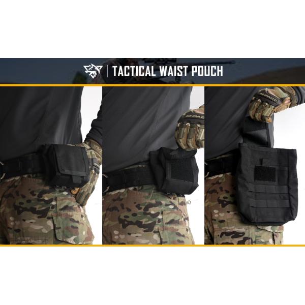 Molle Dump Pouch, Tactical Slingshot Ammo Pouch Foldable Mag Dump Pouch Magazine Utility Roll Up Wiast Bag Drawstring