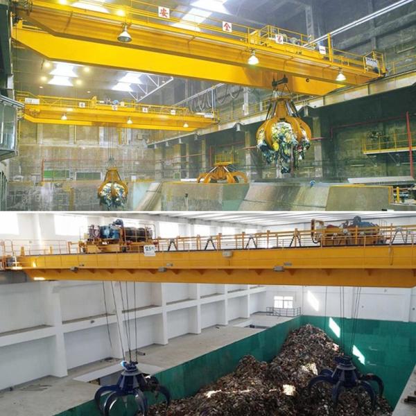 Warehouse Double Girder Overhead Crane With Grab Bucket