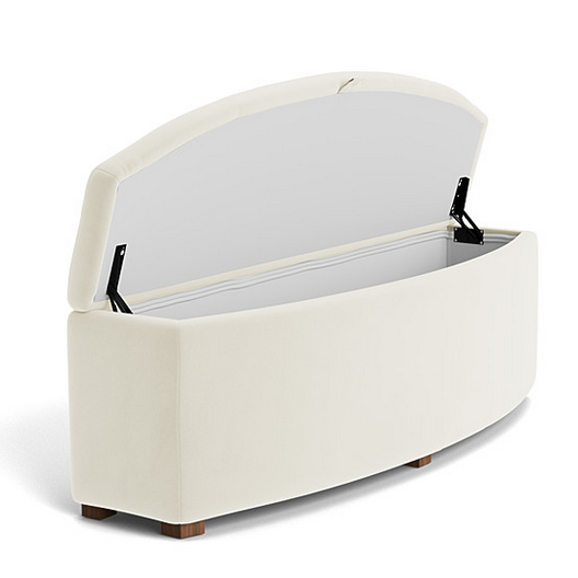 Linen Fabric Living Room Storage Ottoman Anti Scratch Multiscene