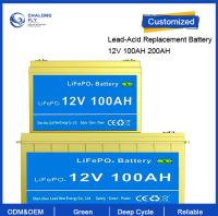 OEM ODM LiFePO4 batterie au lithium 12,8V 100AH 200AH remplacement de plomb acide rechargeable