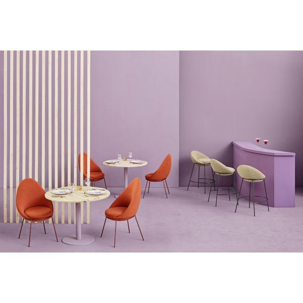 Orange Fabric Fully Upholstered Dining Chairs , Drop Shape Nest Low Easy Chair