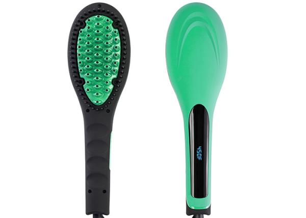 Ceramic Heated Straightening Brush , 30s Fast Heat Up Electric Straightener Comb