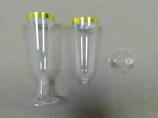 150ml gold rimmed plastic champagne flutes -new elegant plastic champagne flutes with a stunning modern design