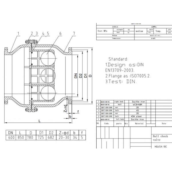 Ductile Iron GGG50 Sliding Multi Ball Check Valve Big Size DN400 DN500