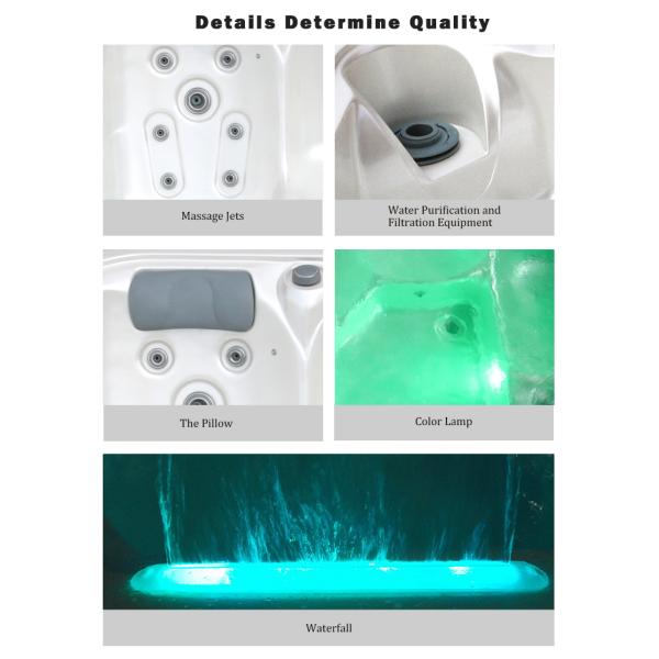 Белый акриловый уголок для 5 человек с светодиодным освещением гидротерапия горячая ванна E-371S