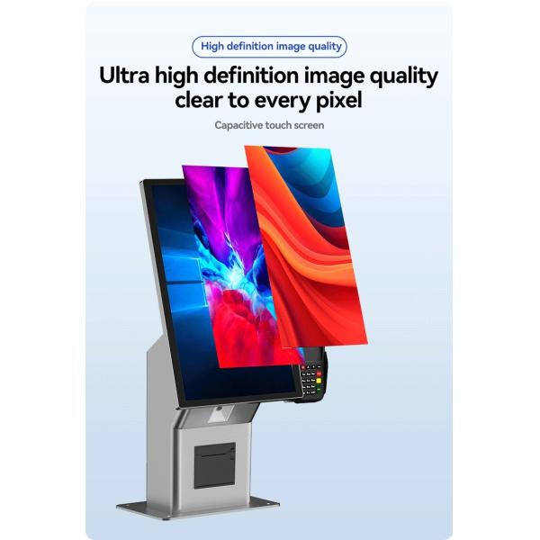 Borne libre-service à écran tactile capacitif de 21,5 pouces pour les commandes au restaurant McDonald's, le paiement à l'hôtel, le support de point de vente (POS)