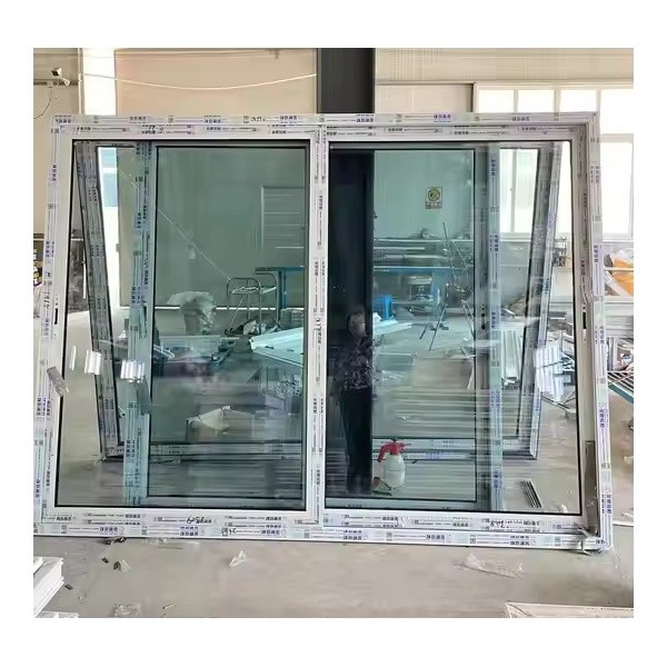 Durable UPVC Sliding Door Double Tempered Glass White Sliding Door for Balcony