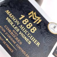 Étiquette haut de gamme de boissons à base de vin rouge Autocollant en vinyle brillant