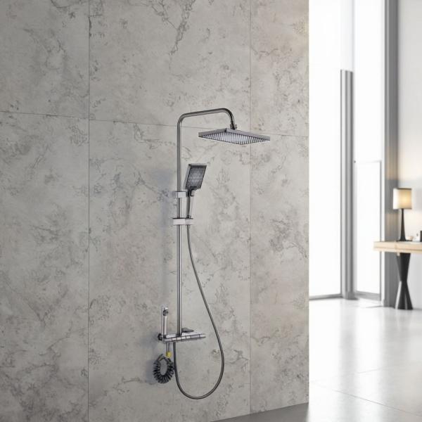 Tamaño personalizado Conjunto de cabeza de ducha de baño de acero inoxidable con combo de mano