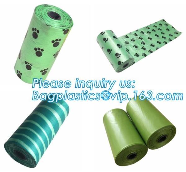 LED Flashlight Dog Waste Bag Dispenser Holder with Pet Waste Bag Poop Roll Bags, BPI ASTM D6400 EN13432 Approval Customi