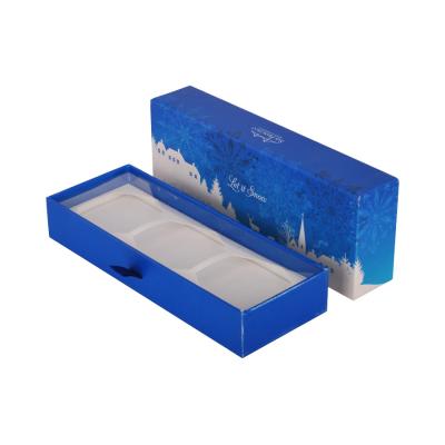 Boîte de tiroir de boîte de papier d'emballage de savon de stratification de carton épais bleu et blanc de 2mm