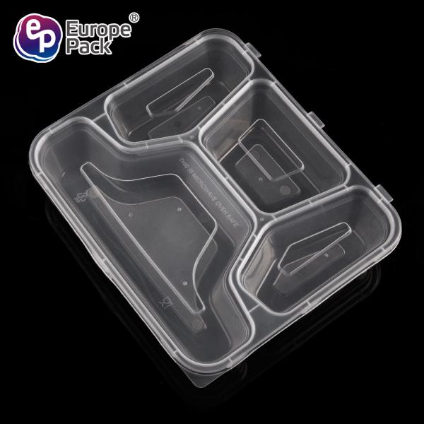 4 Compartment restaurant food containers disposable plastic take away bento box for fast food meal sushi