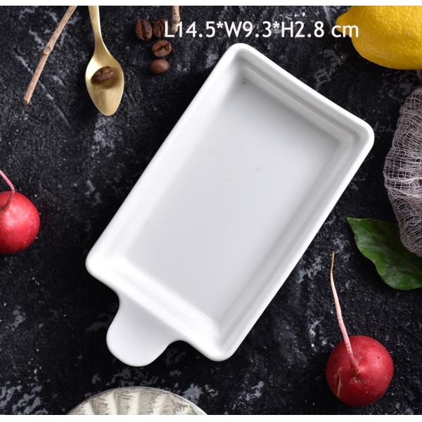 Savall Novelty Rectangle Solid Pudding White Porcelain Bowls Cafes Coffee Shops