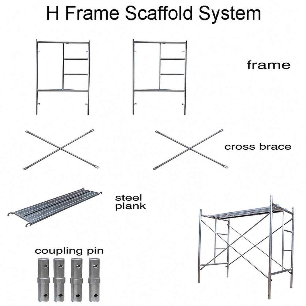 Galvanized H Frame Scaffold with 10kN - 35kN Load Capacity and Quick Assembly for Construction