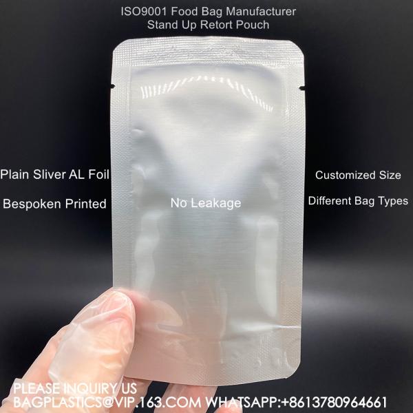 High Temperature Food Grade Aluminum Foil Rcpp Stand Up Retort Pouch Bag Food Packaging