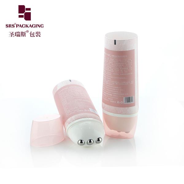 D50mm Pink PE Roller Ball Tube Oval Shape For Neck Wrinkel Massage
