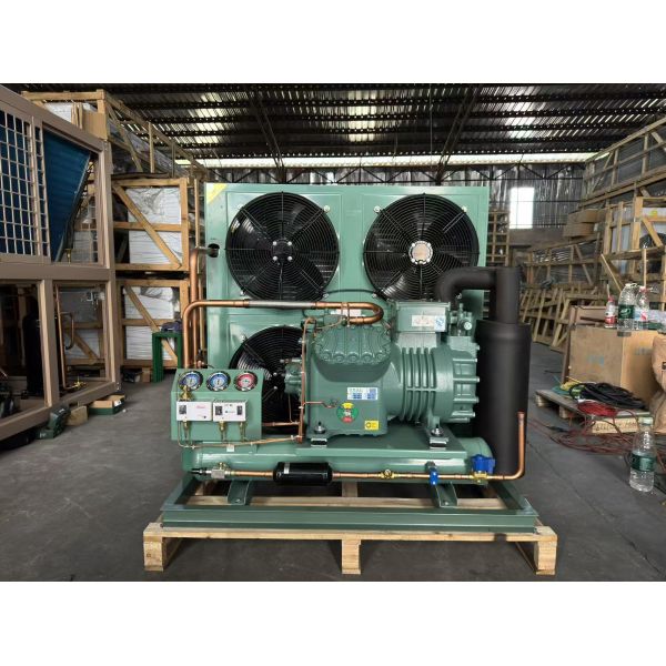 Custom Semi-Hermetic Air Cooled R404a 10HP Motor Refrigeration Compressor Condensing Unit for Automatic Freezer Cold Storage