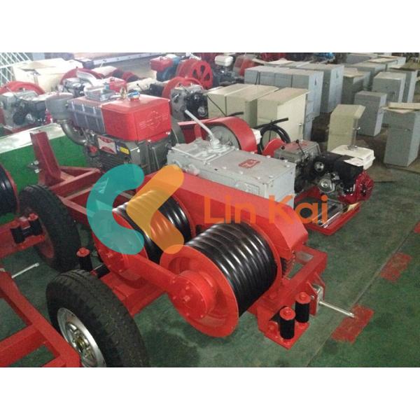 5T Heavy Strength Double Drum Diesel Cable Capstan Winch Trailer