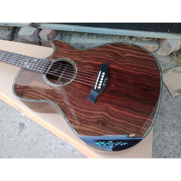 AAAA handmade all Solid ebony wood single cut guitar 14 frets imported wood armrest GA acoustic electric guitar