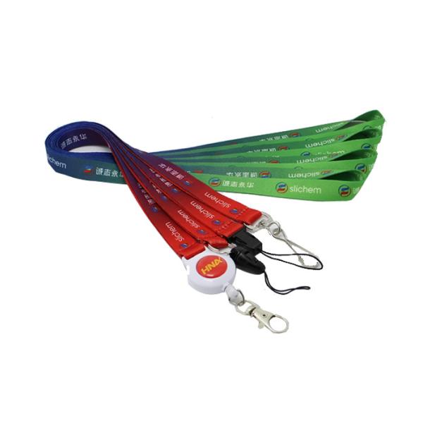 Eco Friendly Custom Cotton Lanyards Heat Transfer Printing / Jacquard Logo