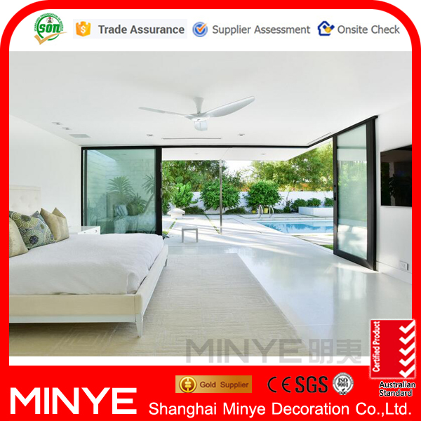 8 Years Experience German Style Glass Front Double Door Designs Aluminum Sliding Stacker Doors