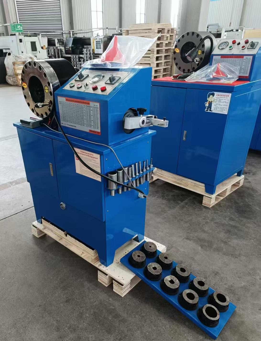6-51mm 2 Inch Blue Color 10 Dies Hydraulic Hose Crimping Machine With Dual Functionality And Hose Skiving Machine 2 Functions Into One Machine Crimping/skiving For Industrial Applications