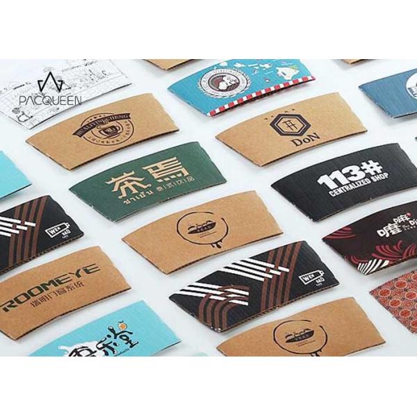 Recyclable Hot Drink Sleeves , Hot Coffee Cup Sleeves Heat Resistant