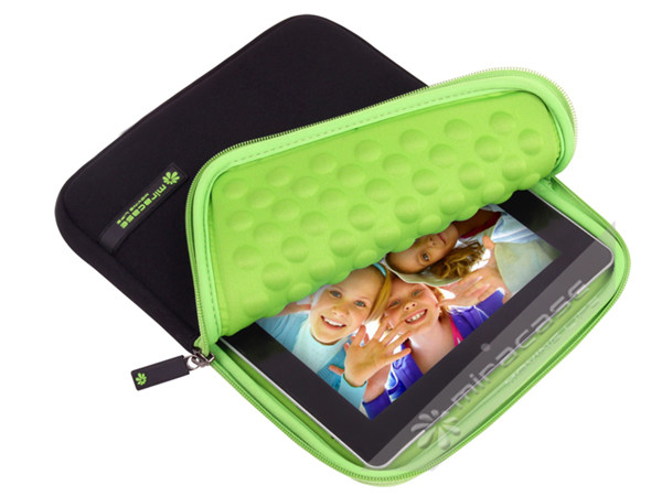 Custom Black / Green Practical Neoprene Kindle Fire Sleeves with EVA Bubble Inner