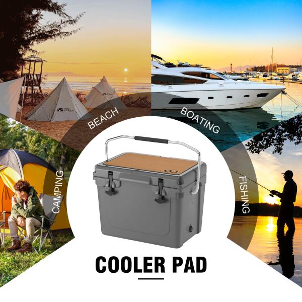 Outdoor Camping Teak 16.7 inch EVA Foam Pad Non Slip Waterproof Cooler Pad Fits RTIC Cooler Box