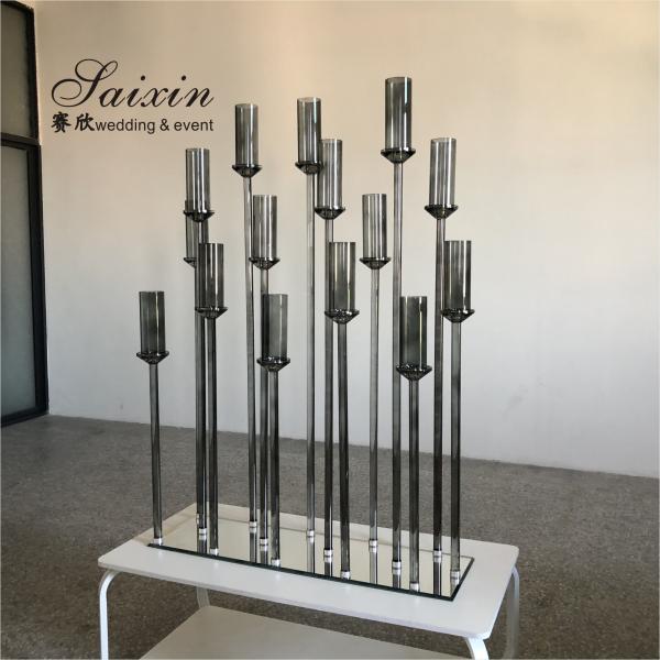 Оптовая шикарная железная лентовая фигура с золотыми подсвечниками для центральных элементов свадебного стола