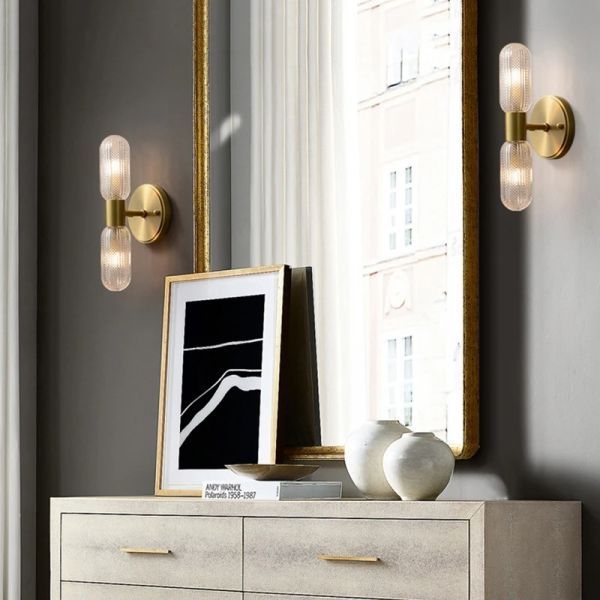 Luxury Wall Lamp Bedside Background Lamp Home Decoration Modern Led strip Crystal mirror headlights(WH-MR-84)