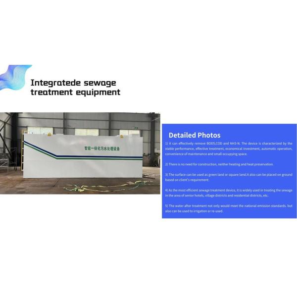 80t Integratede Sewage Treatment Equipment for Domestic and Aquculture Applications