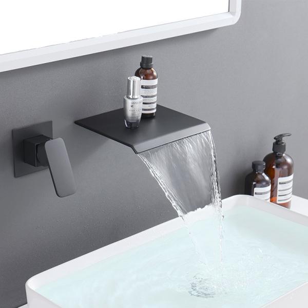 Traditional Style Brushed Surface Waterfall Faucet Shower Set for Lavatory Bathroom Sink