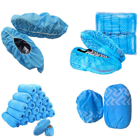 35gsm 16X40cm Blue anti-skid Shoe Covers Disposable Hospital Using