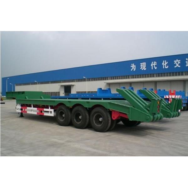 Gooseneck Low Bed Semi Trailer With Air Ladder , Lowbed Semi Trailer