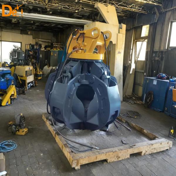 Grappin hydraulique rotatif pour pelle excavatrice avec 4 ou 5 griffes pour écorces d'orange