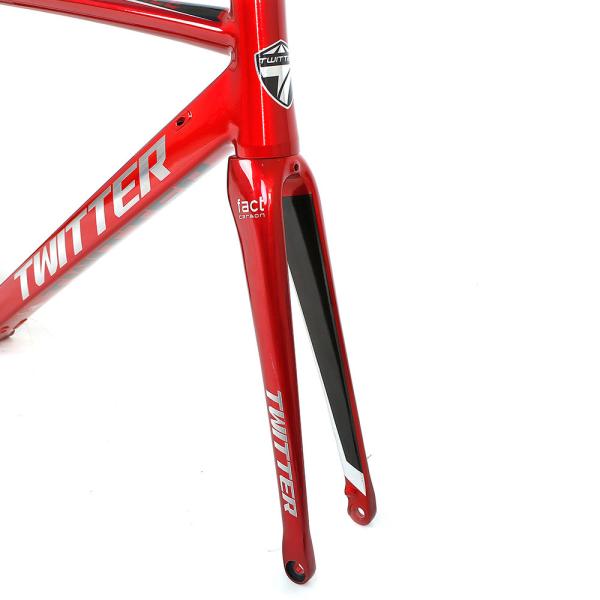 700C através de Axle Alloy Gravel Bike Frameset vermelho com freio de disco
